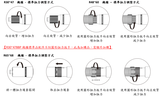 槍型調整扭力 تعديل عزم الدوران من نوع البندقية