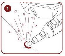 操作人員使用時火花圖1 الشرر عند استخدامه من قبل المشغلين الشكل 1