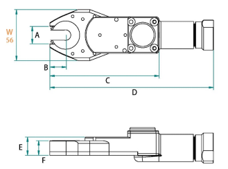 مقعد خارجي بمفتاح ربط مفتوح 56 مم